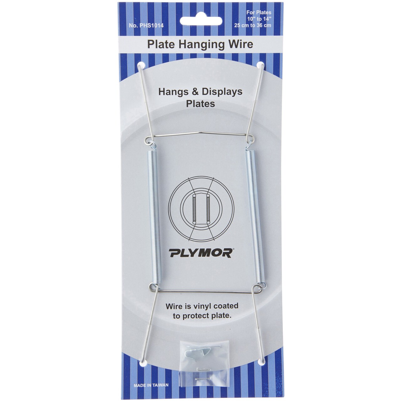 Plymor Stainless Steel Wall Mountable Plate Hanger, 8" H x 3" W x 0.5" D (For Plates 10" - 14")